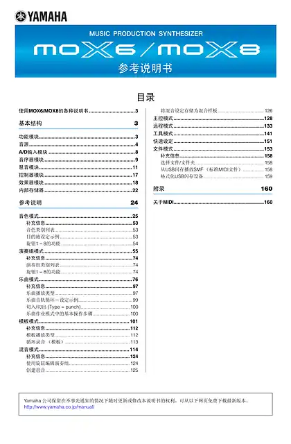 yamaha雅马哈MOX6_MOX8 Reference Manual